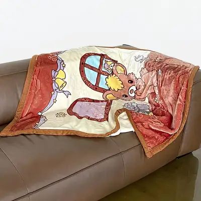 Character Ultra-Soft Knee Blanket Brown Tones (Camping Mini Nap Blanket Mink Student Office Throw)