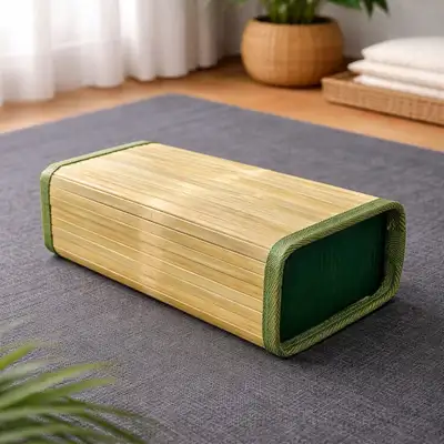 Cheongtae General Bamboo Pillow | Camping Outdoor Cool Pillow Bamboo Square Pillow Summer Ventilation Pillow Firm Pillow