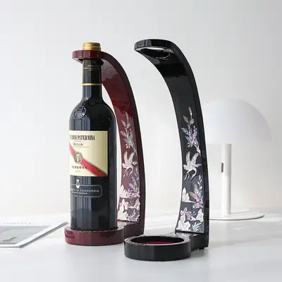 高级螺钿漆器竖式红酒杯架