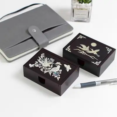 N 螺钿漆器贝壳名片盒(自动)