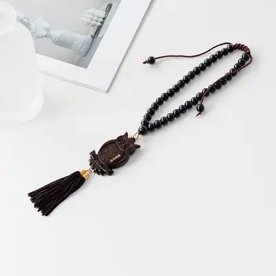 Wooden Owl Car Hanging Charm