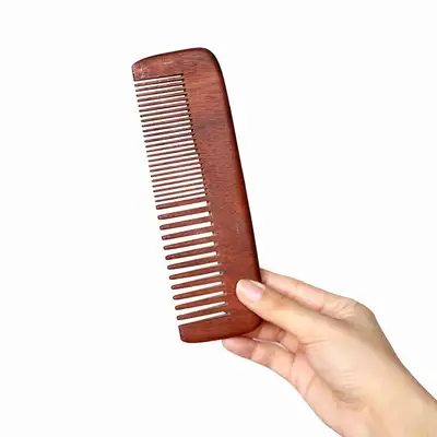 Brown Wood Rectangular Multi-Tooth Comb (Dense Fine Tooth Hair Brush Natural Wood Comb Hair Comb Cool Wood Brush)