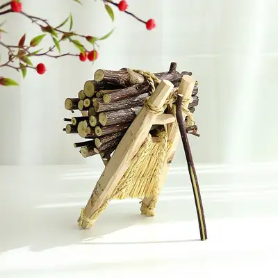国内手工制作迷你传统织布架-柴火款