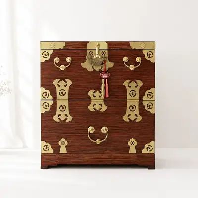 Traditional Paulownia Wood Taegeuk Jegi Storage Box