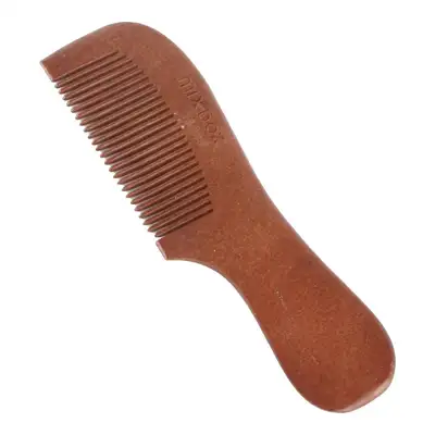 ブラウン細めハンドル櫛 | ウッド木製櫛 携帯用ヘアケア