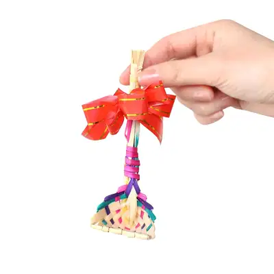 カラー ミニ 福ざる SS 1P + リボン（韓国記念品 外国人ギフト 新年 名節 プロモーション品 お礼品 団体ギフト）