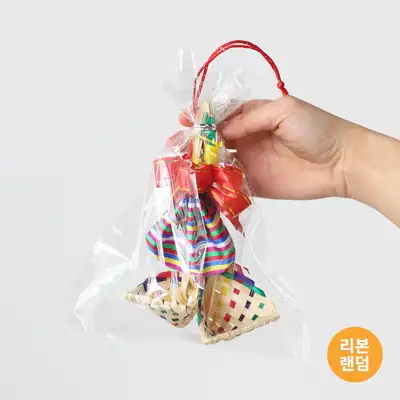 伝統福籠かざり+リボン+福巾着 1セット完成品（韓国記念品 外国人ギフト 新年 名節 販促品 返礼品 団体ギフト）