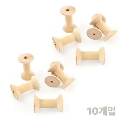 3cm x 4.5cm ウッドボビン 10個セット（無垢材 木製糸巻き DIY 手作り材料 アンティーク雑貨 インテリア装飾）
