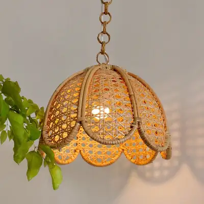 Flower Rattan Pendant Lamp Shade