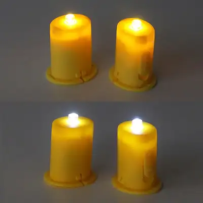 2-Pack LED Candle Bulbs with Hanji Lamp Shade Lighting - Home Party Mood Light Interior Decor