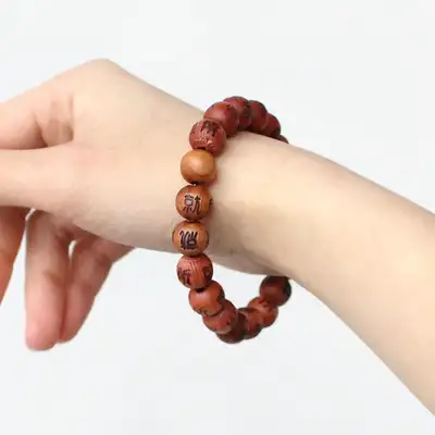 Fragrant Wood Mala Bracelet (Buddhist Prayer Beads Wish Fulfillment Good Fortune Protection Amulet)