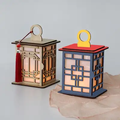 Traditional Lantern DIY Mood Light Kit (Wooden Mood Light, Hanji Lantern, Coloring Craft Set, Festival DIY, Traditional Lantern)
