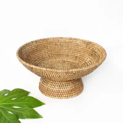 M 35cm Premium Rattan Round Fruit Basket | Seaweed Colander Dolsang Baek-il-sang Bread Basket
