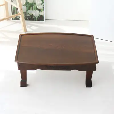 珍安蒂克椭圆茶桌镶嵌兰花