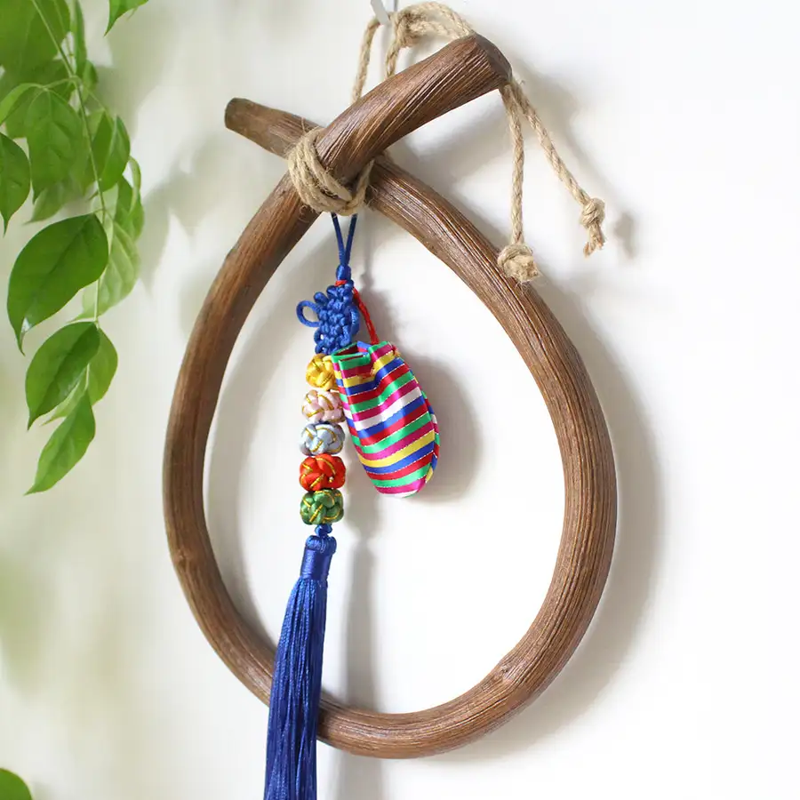 Domestic-Made Norigae Bell Knot Mini Luck Pouch L | Evil Eye Protector Fortune Decoration Opening Housewarming Lunar New Year Holiday New Year Gift — 2