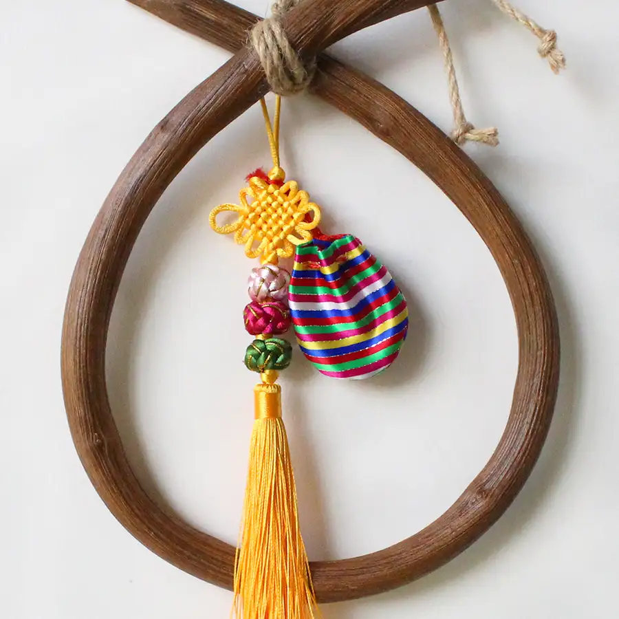 Domestic-Made Norigae Bell Knot Mini Luck Pouch L | Evil Eye Protector Fortune Decoration Opening Housewarming Lunar New Year Holiday New Year Gift — 3