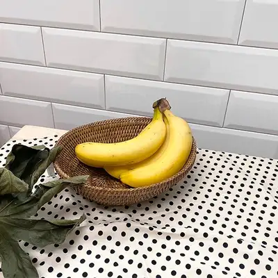 L 25x20cm ラタン楕円バスケット | パン 海草 バスケット 果物