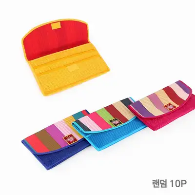 伝統ヌビ色同カードマネーウォレット10P（外国人ギフト韓国記念品セットメ祝い金ポーチ布財布祝日販促品）