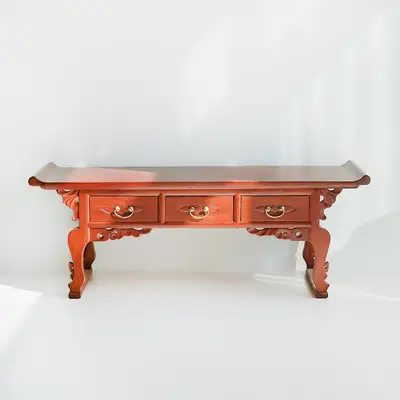 Premium Zelkova Wood Gyeongsan Table (Medium) 93cm Traditional High-End Antique Furniture