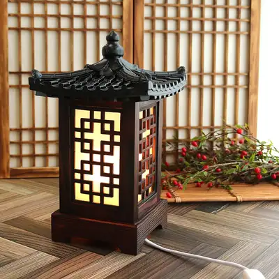 传统韩屋瓦顶房完子纹样韩纸氛围灯(迷你)
