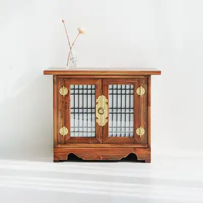 杉木窗格电话架 传统古家具 仿古家具