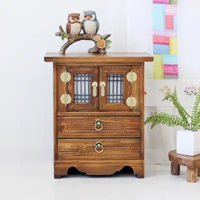 三나무方格栅栏2层电话架(小) 传统古家具 仿古家具