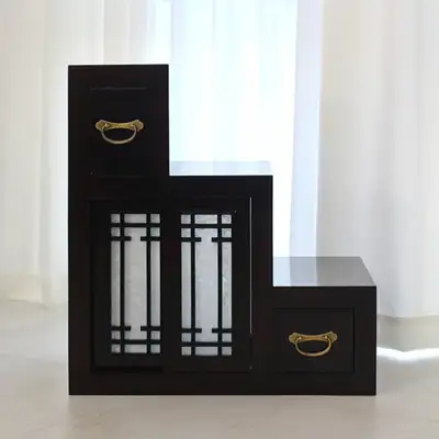 格子抽屉阶梯双面柜(迷你) 传统古董家具