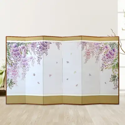 紫色春蝶宴会用6幅屏风+橡胶卡扣(02)