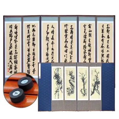 迷你三色秋史金正喜 6幅屏风(140厘米)+支撑橡胶固定装置