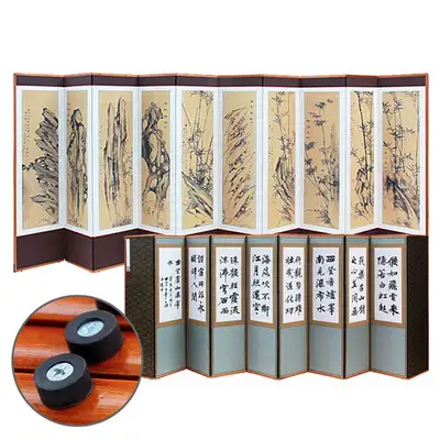 花慶怪石图十幅屏风+支撑橡皮赠送