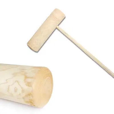 Korean Domestic Wooden Rice Cake Mallet (Traditional Tteok-making Mallet for Holiday and Chuseok Festivals, Folk Experience, Handmade Rice Cake, Wooden Hammer)