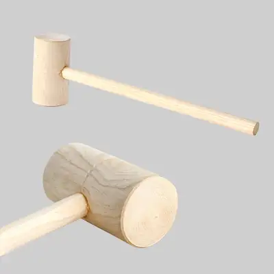 Korean Ash Wood Traditional Rice Cake Mallet 855 (Chuseok Tteok-Bangmangi Mold Making Folk Traditional Experience Wooden Mallet Mortar)