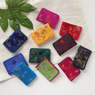 シルク刺繍カードウォレット | 韓国伝統工芸 外国人ギフト 名刺ポーチ