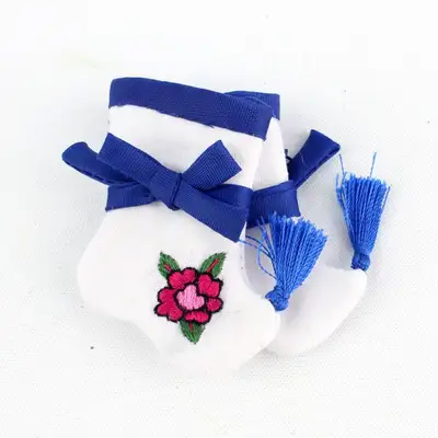 ブルー刺繍ミニ足袋｜外国人ギフト 伝統韓国記念品
