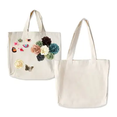 Plain Eco Tote Bag DIY Horizontal | Calligraphy Durable Canvas Bag Fabric Decorating Art Craft