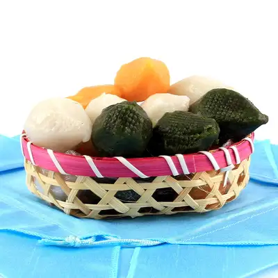 ピンク竹楕円形モチ籠 l 松餅 韓菓子 イースター卵バスケット パッケージ 名節 正月 団体ギフト