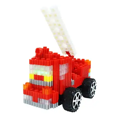 LED消防車ディフォームブロック図案セット │ おもちゃ ポンポンカラー