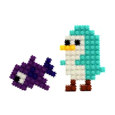 ペンギン ディフォームブロック 図案セット | ミニポンポン カラー動物ブロック