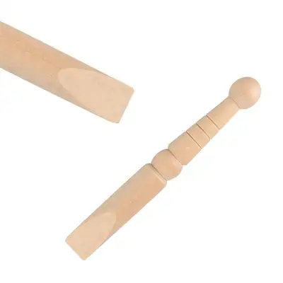 天然木フラットツボ押し棒（ウッドマッサージスティック フット足ツボマッサージ 携帯用 経絡 頭皮マッサージ棒 ウッドペンシルかっさ）