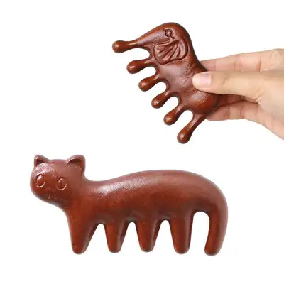 Wood Animal Gua Sha Tool | Wooden Massage Stick Health Gift Portable Meridian Gua Sha Comb for Scalp Massage