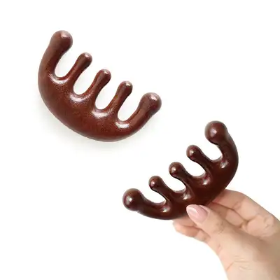 Wood Half-Moon Gua Sha 1P (Wooden Hand Acupressure Tool Scalp Foot Massage Stick Portable Meridian Massage Stick Health Gift)