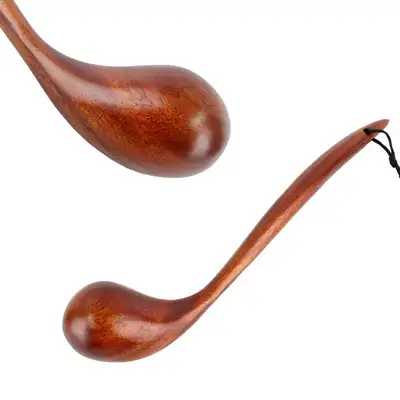 Rose Wood Lacquered Bean Sprout Massager (Back, Shoulder, Full Body Hand Acupressure Stick, Foot, Trapezius, Neck Self Massage)