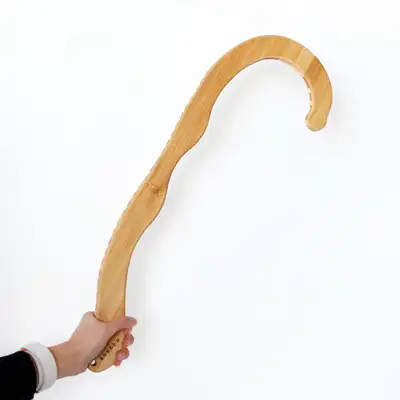Damyang Bamboo Large Hook Massager | Question Mark Design for Trapezius, Neck & Shoulder Muscle Relief