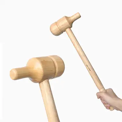 Natural Wood Hammer Massager B (Shoulder Tapping Massager, Foot Acupressure Stick, Portable Pressure Point Massager)