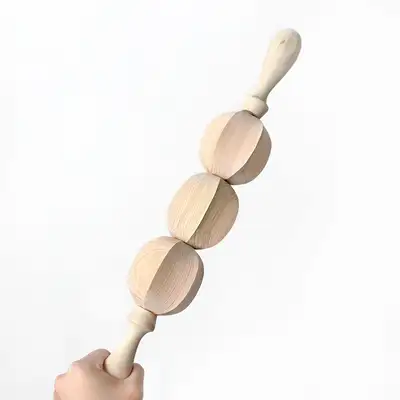 Cypress Wood Walnut Massager 42 | Belly Fat Thigh Roller Massage Tool