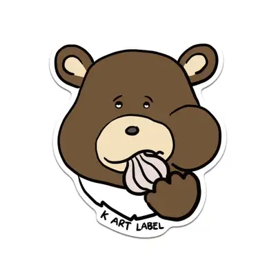 [K ART LABEL] K0029 Garlic-Eating Bear