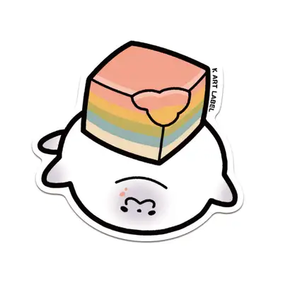 [K ART LABEL] K0015 Rainbow Tteok and Harp | Harp Seal