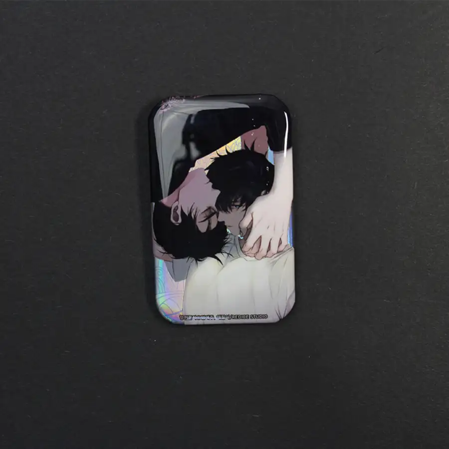 [Hyanghuyn Moonja] Square Holographic Pin Button Badge 45×70mm 2 Types | Webtoon Goods — 4