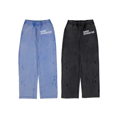 [HELLOMONSTERS] BABYMONSTER SWEAT 2-WAY PANTS_SKY BLUE