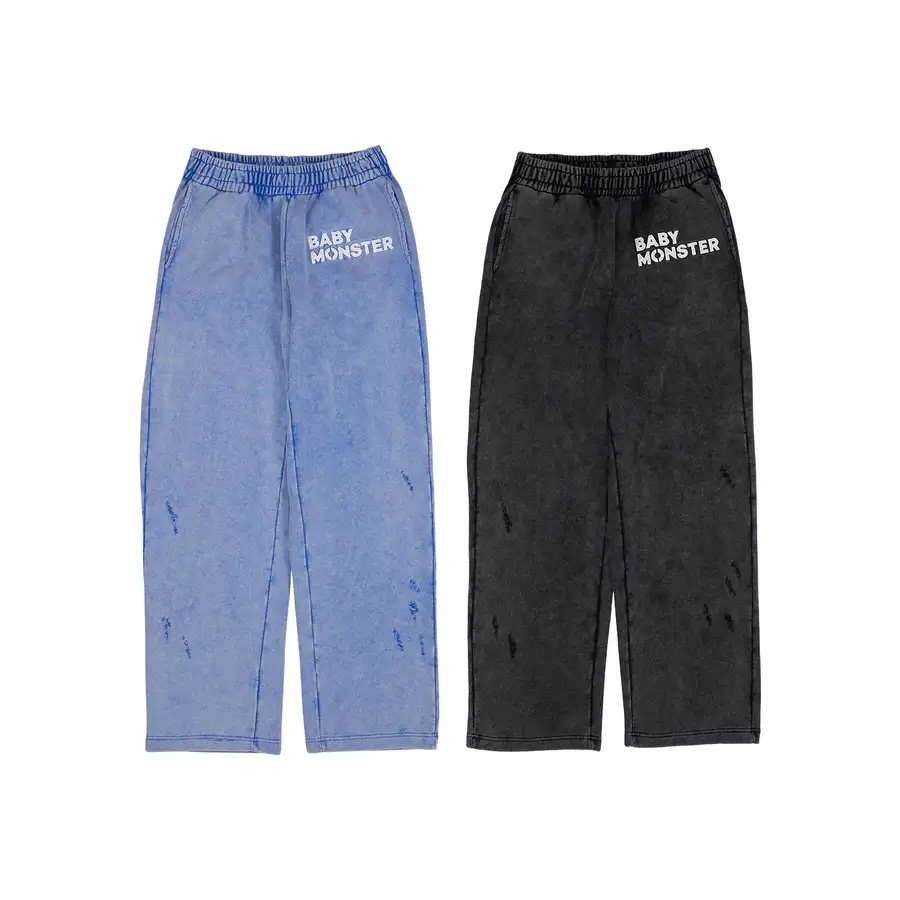 [HELLOMONSTERS] BABYMONSTER SWEAT 2-WAY PANTS_SKY BLUE